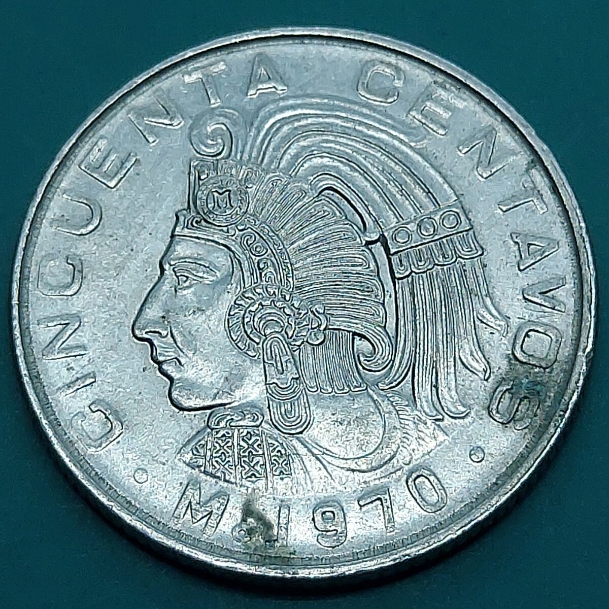 メキシコ 50センターボ硬貨 1970年 メキシコの国章~鷲が蛇をくわえている姿 海外コイン 【L42】拍卖