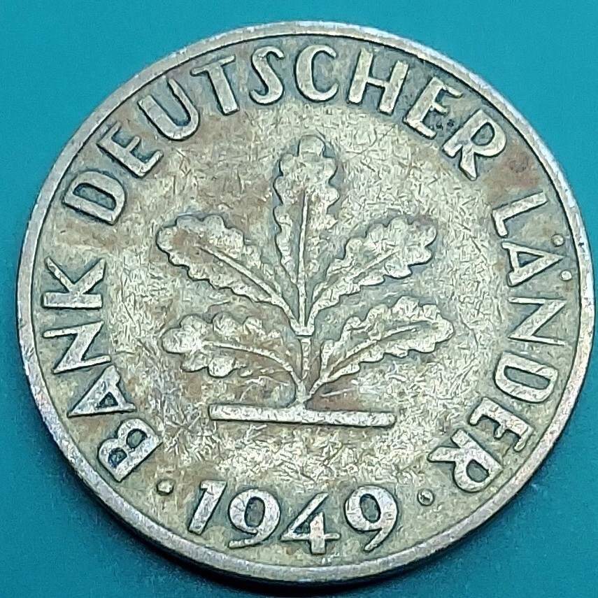 ドイツ 10ペニヒ硬貨 1949年 東西ドイツ分裂前 海外コイン ヴィンテージ 【L32】拍卖