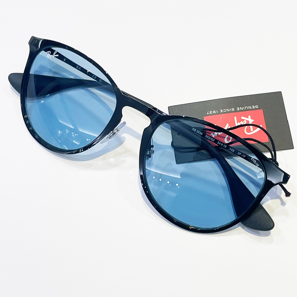 RayBan レイバン サングラス Erika metal エリカメタル 54□19 ブラック ブルー 調光レンズ RB3539 002/Q2 クロス付き 国内正規品拍卖