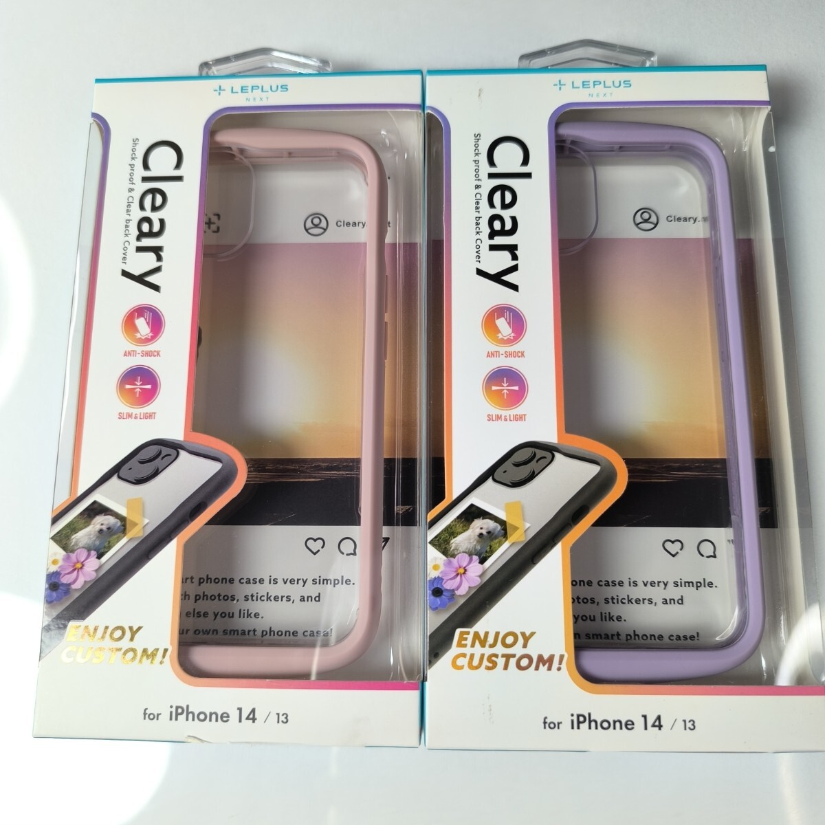 2色セット iPhone13 iPhone14 耐衝撃ハイブリッドケース ラベンダー ダスティピンク拍卖