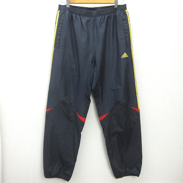 H■アディダス/adidas スリーストライプ トレーニングパンツ シャカシャカパンツ【L】濃灰色/MENS■61【中古】拍卖