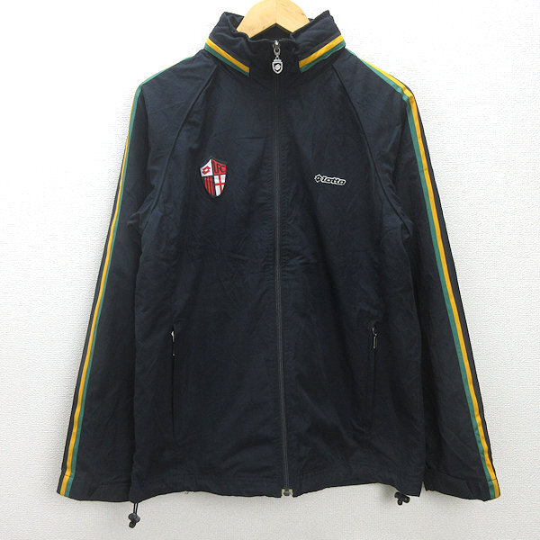 G■ロット/lotto ウインドブレーカージャケット/スポーツウェア【M】黒/men's/107【中古】■拍卖