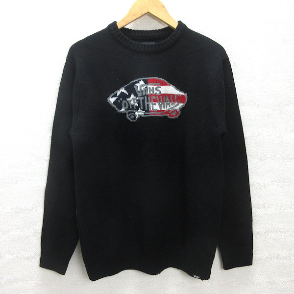 G■バンズ/VANS クルーネックニットセーター/VA17FW-MK04【L】黒/men's/9【中古】■拍卖