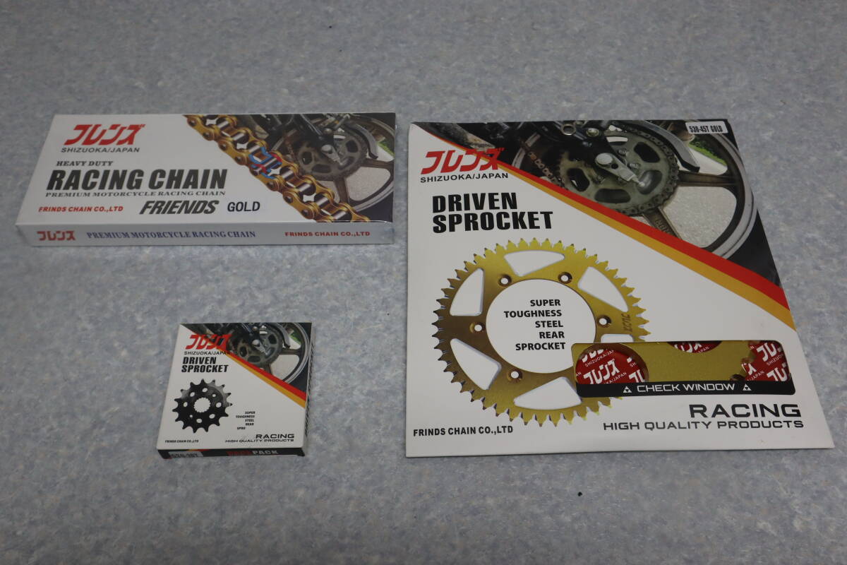 ☆選べるサイズ☆GS400用 ゴールドチェーン、スプロケット フルセット 3 530-120 530-45T 530-40T 530-16T 530-15T 530-14T拍卖