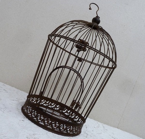 (☆BM)バードケージ/鳥かご①アイアン アンティーク調 シャビー レトロ ゲイジ 籠 篭 鉄製 ヴィンテージ調 ガーデンファニチャー拍卖