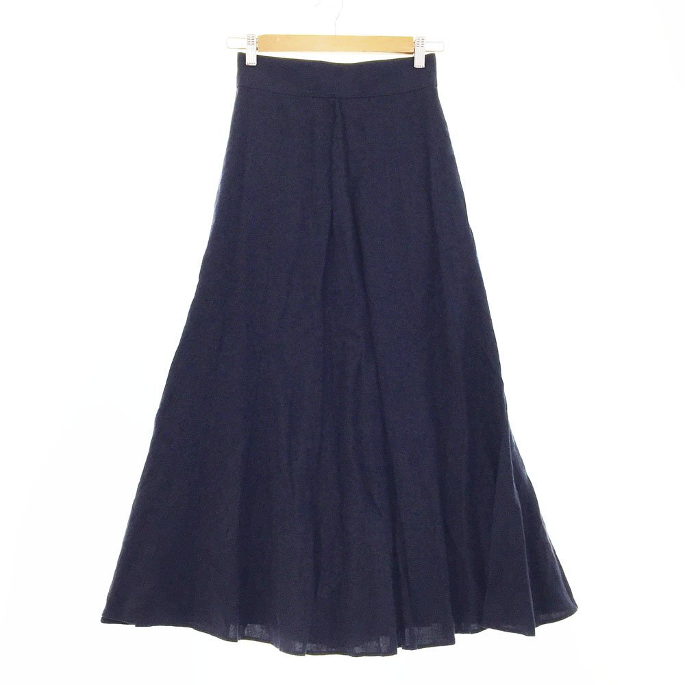 ★超美品 Factelier by DEAI ファクトリエ デ・アイ リネンロングスカート サイズ38 レディース ネイビー フレアスカート 1BA/93669拍卖