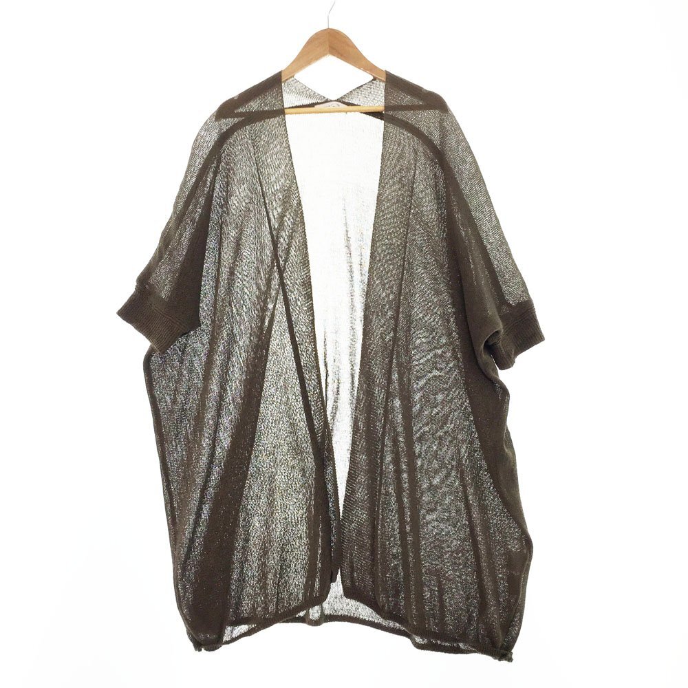 ★2024SS 超美品 Doux archives ドゥアルシーヴ ウォッシャブルコットンオープンメッシュカーディガン レディースF カーキ 1BA/93815拍卖