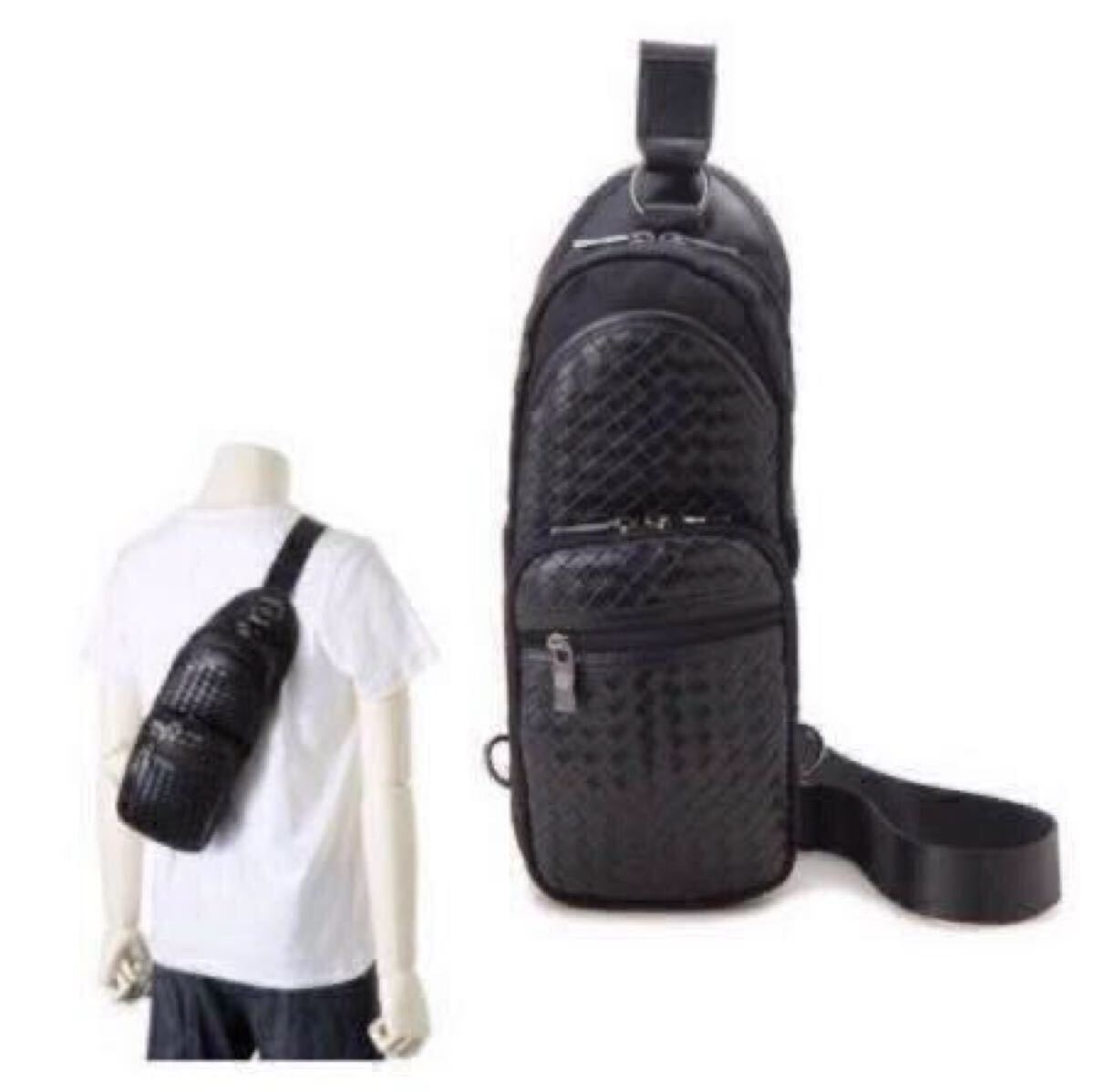 【モンテスピガ MONTE SPIGA/未使用訳あり】メッシュ ボディバッグ 斜め掛けワンショルダー メンズ 縦型/G9621BK/ブラック/TS000131拍卖