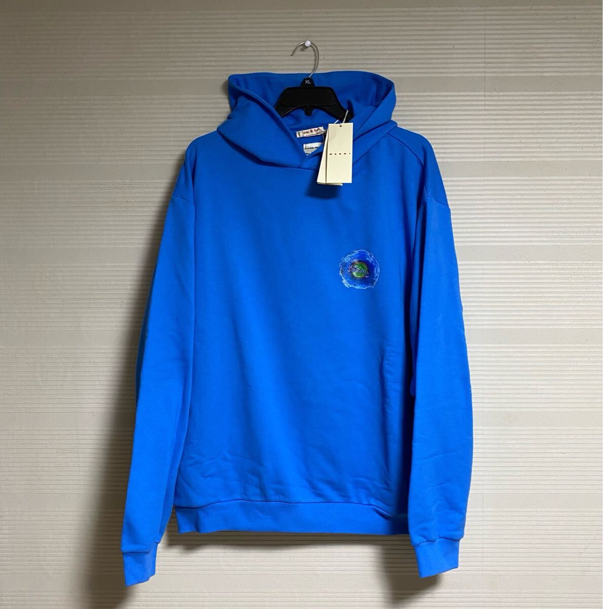 新品 本物 正規品 MARNI マルニ メンズ ロゴ パーカー スウェット XL ブルー拍卖