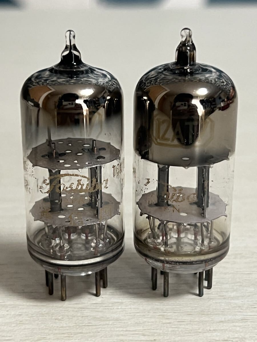 12AT7 2本 東芝 ブラックプレート TV-7にて全数試験済 真空管拍卖