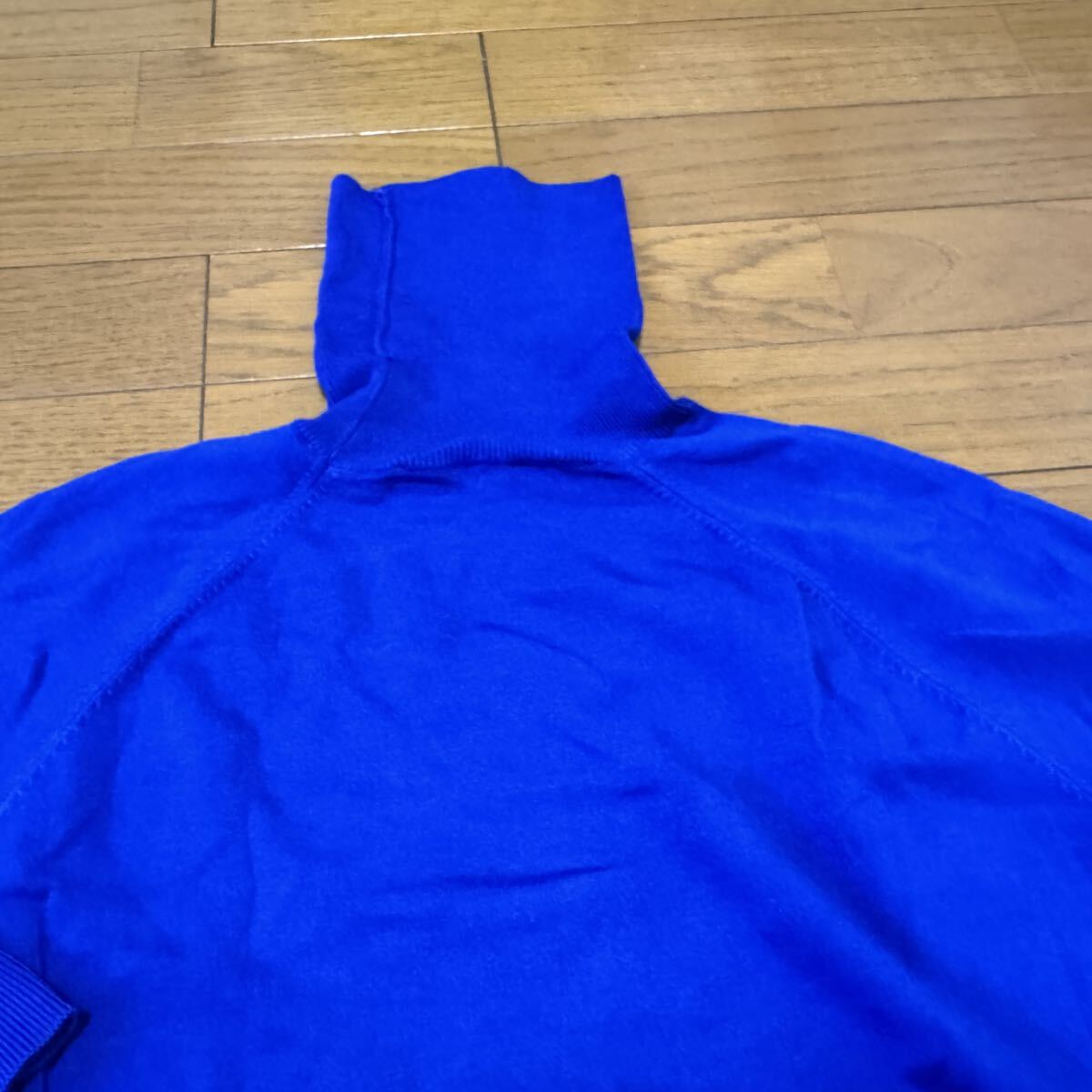 ●ZARAザラ定番半袖タートルニットコバルトブルー色新品拍卖