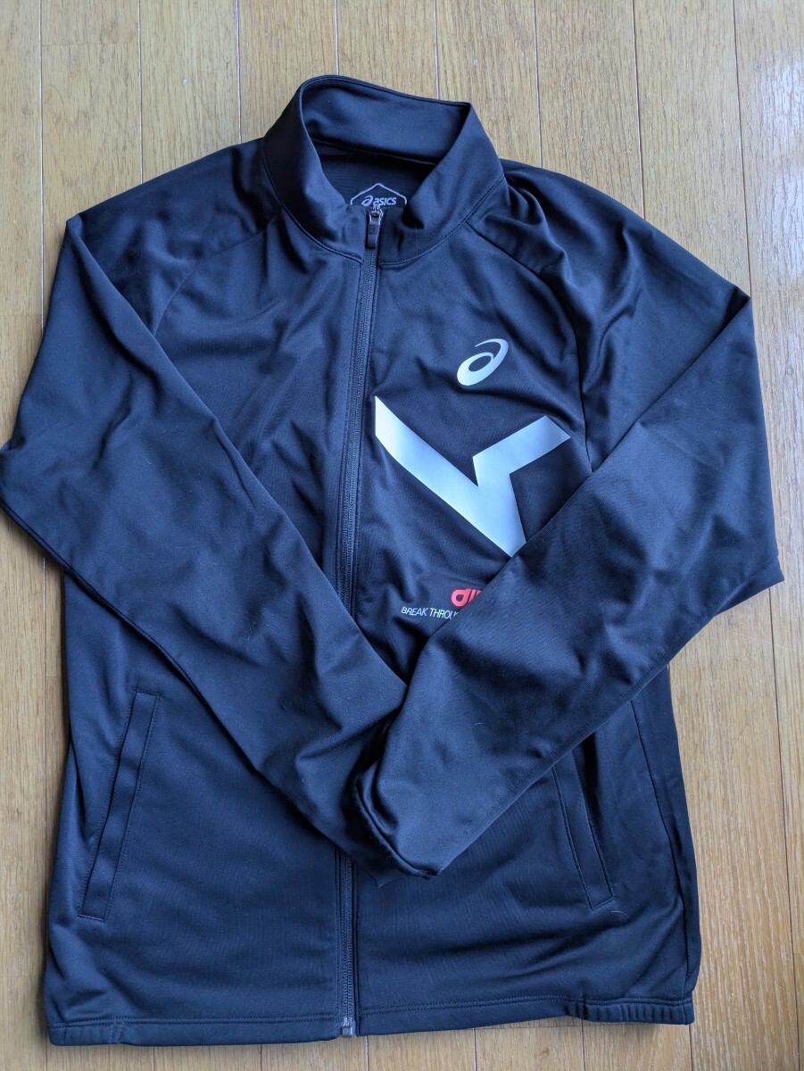 ★即決★アシックス ニットジャケット メンズS ブラック拍卖