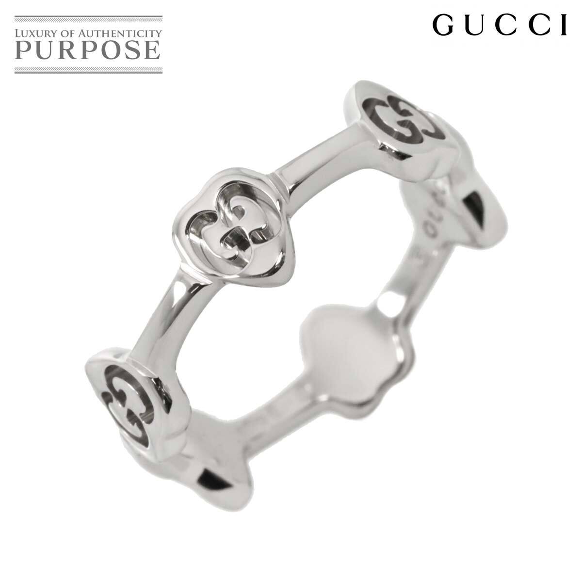 グッチ GUCCI アイコン ハート #8 リング K18 WG ホワイトゴールド 750 指輪 Icon Ring 90292472拍卖