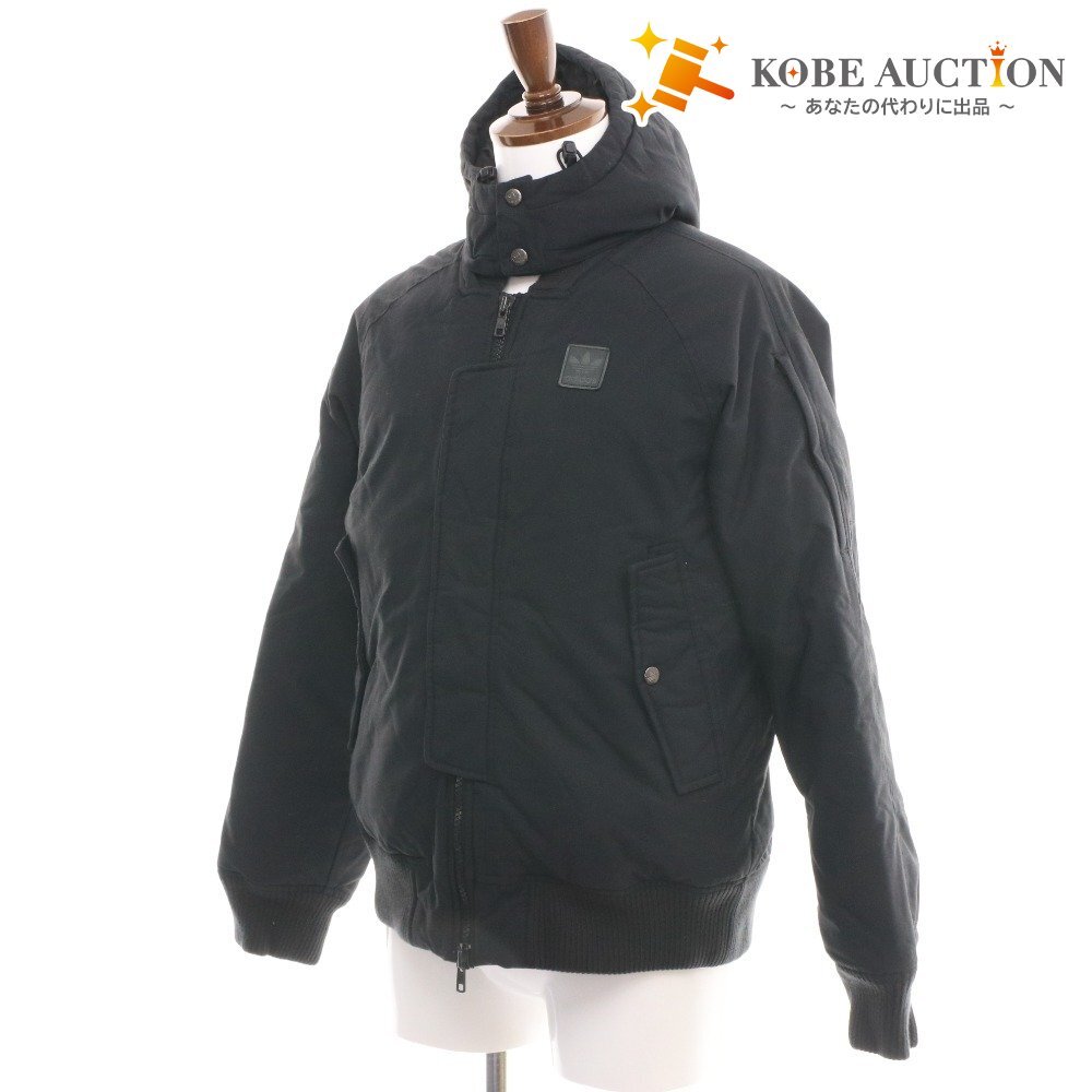 ■ アディダス ダウン ジャケット アウター ワッペン メンズ L ブラック拍卖