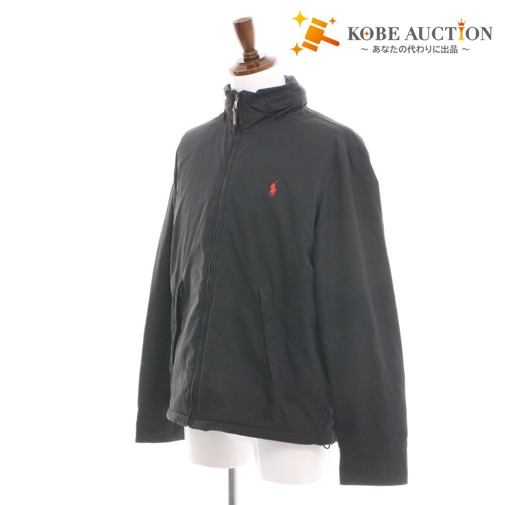 ■ ポロラルフローレン ジャケット アウター 裏フリース ロゴ刺繍 メンズ M 175/96A ブラック拍卖