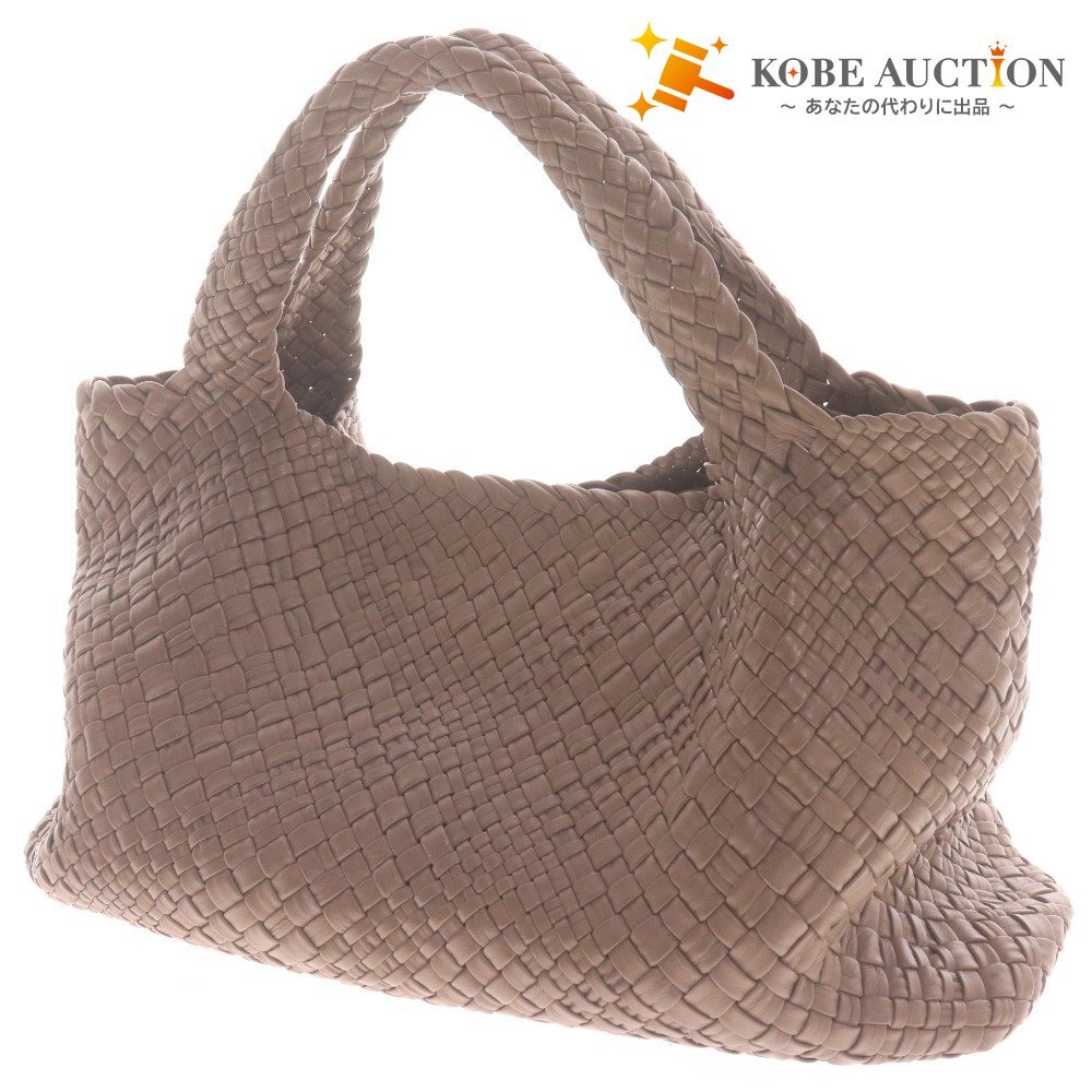 ■ ファロルニ トートバッグ 鞄 F1192CSK イントレチャート メッシュ ショルダー レザー イタリア製 レディース ベージュ 付属品付き拍卖