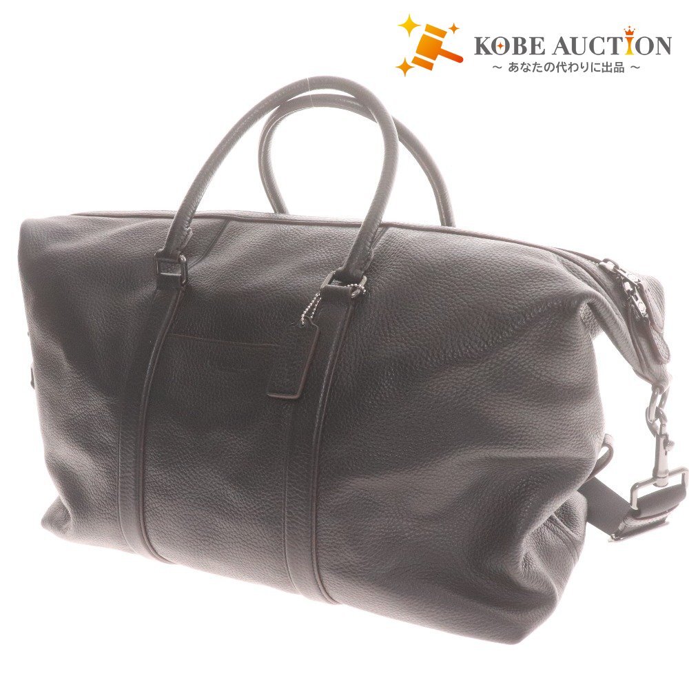 ■ コーチ ボストンバッグ ショルダーバッグ 鞄 2way ロゴ 大容量 メンズ レディース ブラック拍卖