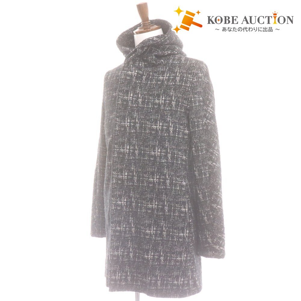 ■ 1PIU1UGUALE3 RELAX ジャケット コート 長袖 アウター フード付き ファスナー ボタン 総柄 メンズ M ダークネイビー拍卖