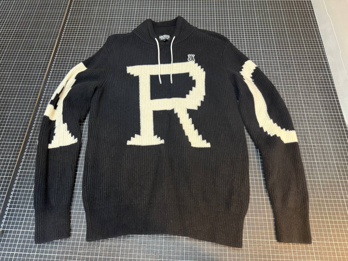 ARCHIVIO アルチビオ ハイネックニットセーター ウール ブラック系 46 ゴルフウェア メンズ拍卖