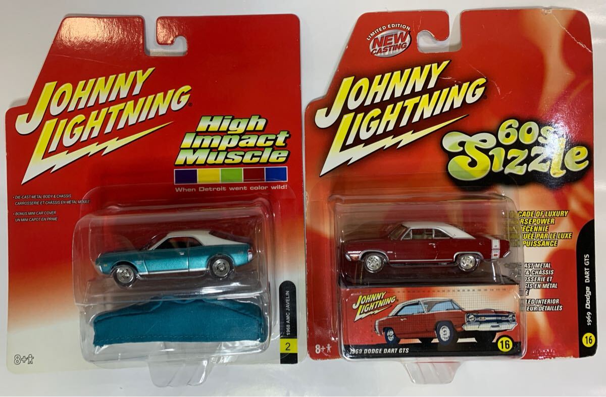 JOHNNY LIGHTNING 1/64 ジョニーライトニング *1968 AMC JAVELIN *1969 DODGE DART GTS 未開封 2点拍卖