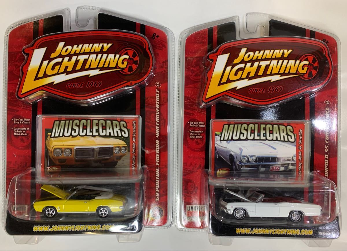 JOHNNY LIGHTNING 1/64 ジョニーライトニング MUSCLECARS *63 1969 PONTIAC FIREBIRD 400*66 1965 CHEVY IMPALA SS 未開封 2点拍卖