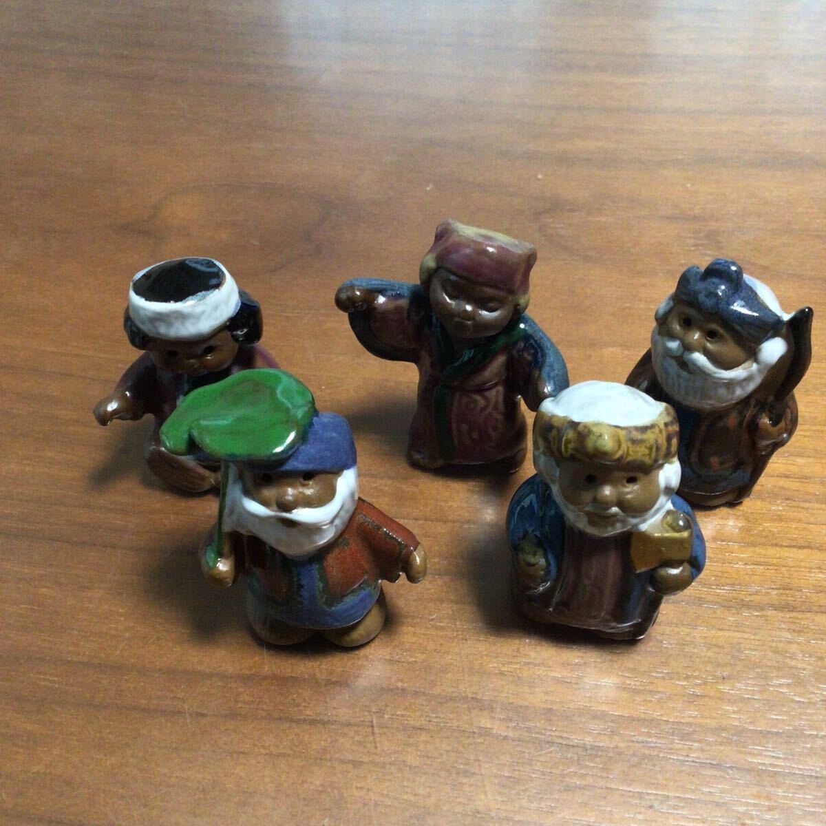 アイヌ コロボックル5体 陶器 人形 陶器製 置物拍卖