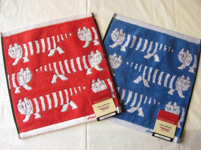 *送料無料*新品*リサ ラーソン*ウォッシュタオル2枚*マイキーレッド・マイキーブルー*ポルトガル製*LISA LARSON*拍卖