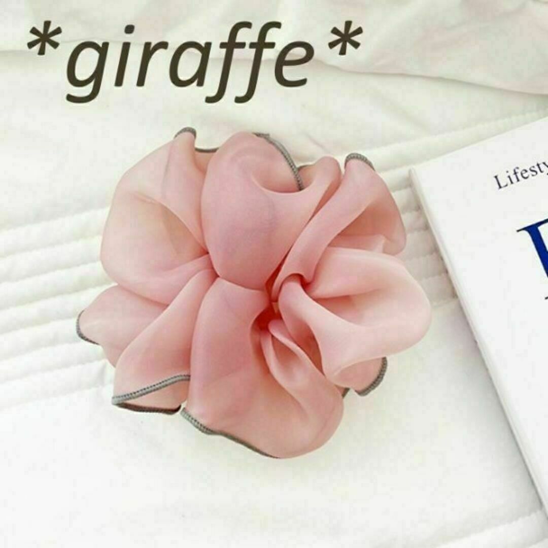 E222 匿名配送 シュシュ ビックフリル ピンク 髪ゴム シフォン 大きめ 髪ゴム ヘアーゴム ヘアアクセサリー 一つ結び お団子 ポニーテール拍卖