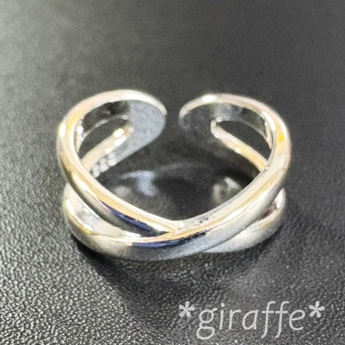 A973 匿名配送 指輪 レディース ピンキーリング s925 シルバー 交差 クロス フリーサイズ サイズ調節可能 テールリング 小さい拍卖