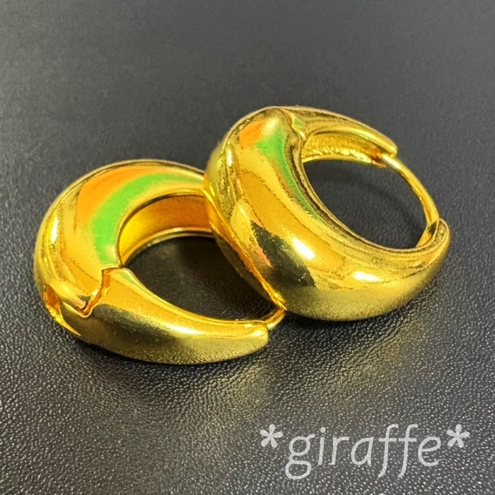 B663 匿名配送 リングピアス レディース ゴールド s925 楕円形 光沢 鏡面 金属 シンプル ファッション 通勤 大人上品 レディース 拍卖