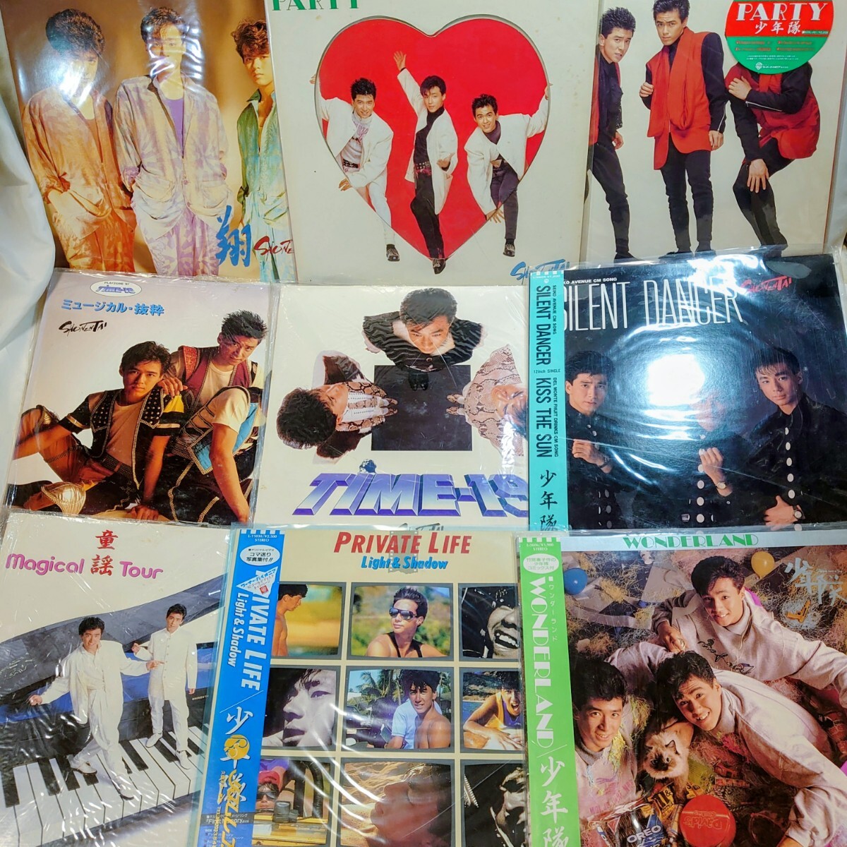 717【現状渡し】 少年隊 LP盤レコード 12インチシングル 竹宮恵子コミックス PARTYの付録付き おまとめセット拍卖