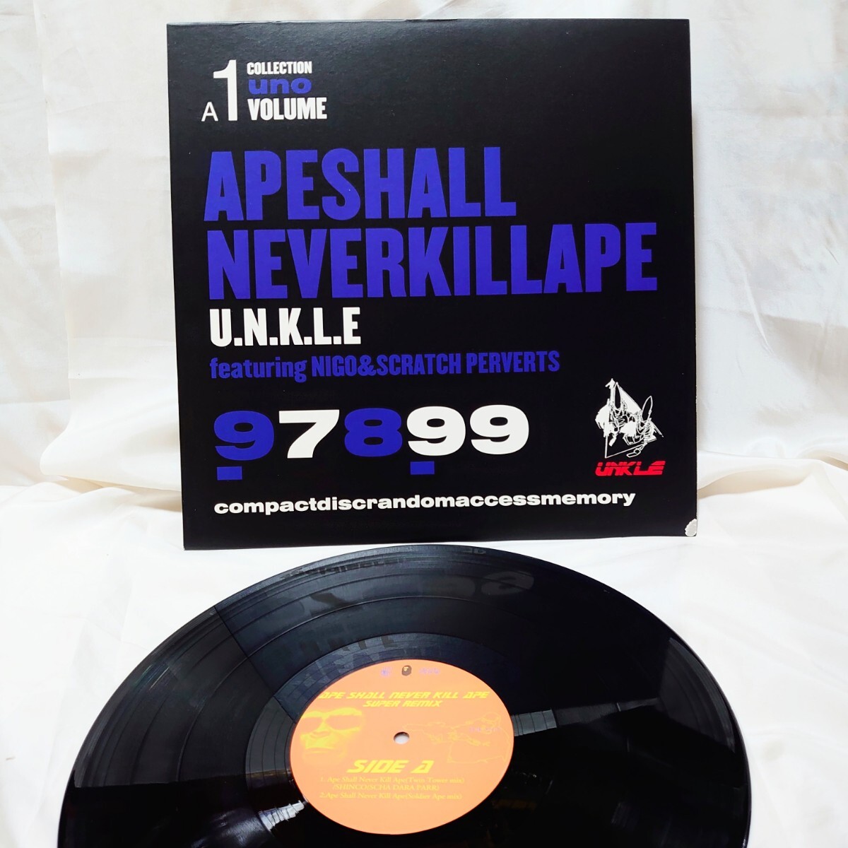 9631【12インチ】 UNKLE Nigo & Scratch Perverts / APE SHALL NEVER KILL APE SUPER REMIXES TFJK-37913 小山田圭吾 関連 レコード拍卖