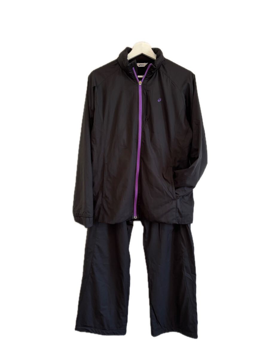 asics アシックス ブラック ウインドブレーカー上下レディーズセットL拍卖