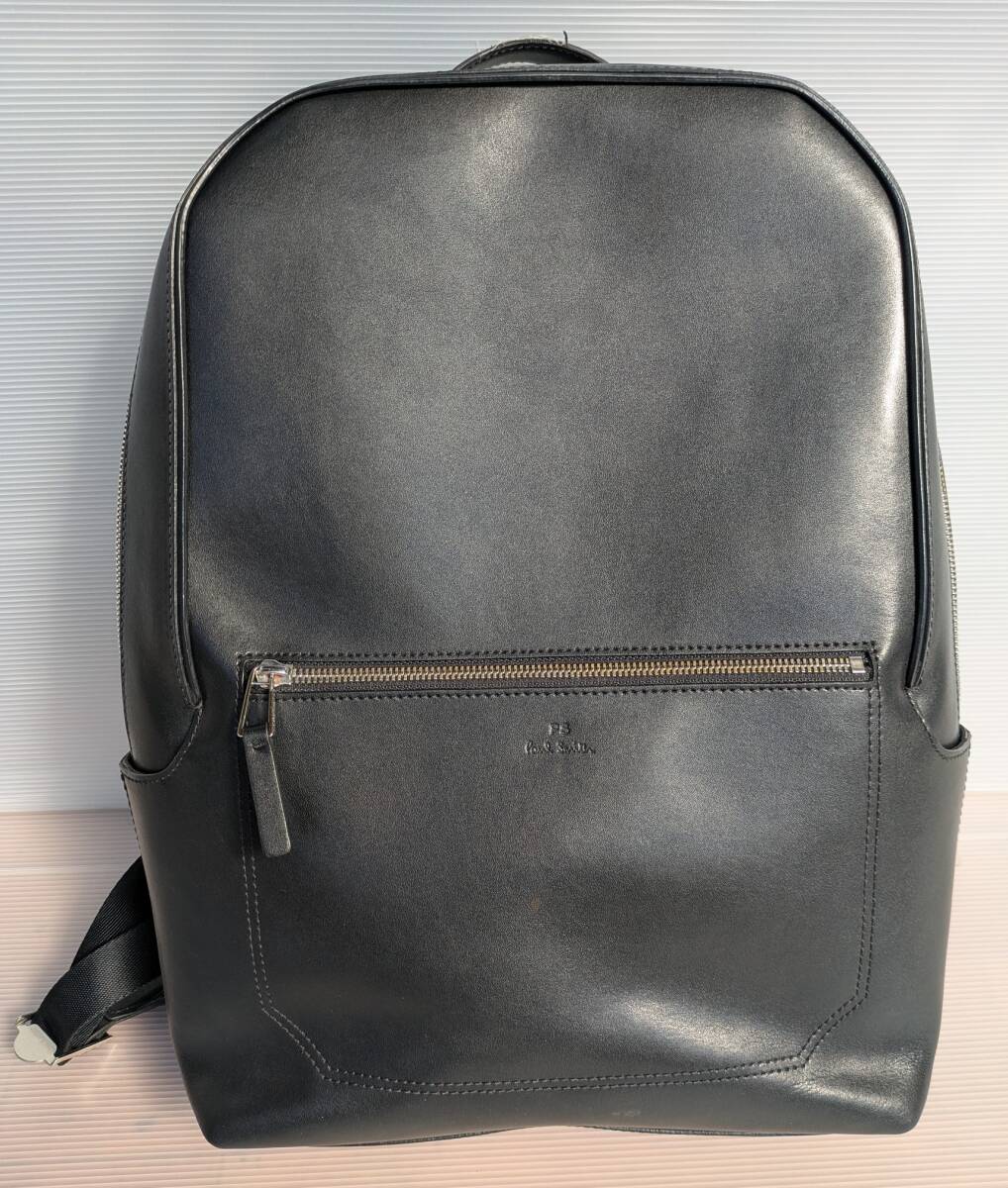 No.1116●レザー調 リュック●Paul Smith●ポールスミス●BMB173-10●黒●ブラック●リックサック●中古品●ブラック●PS拍卖