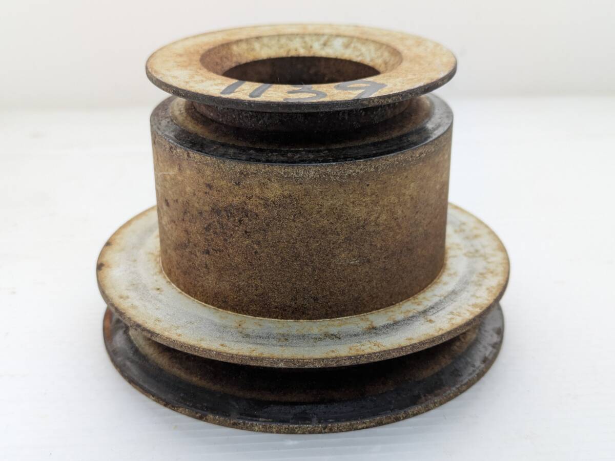No.1139●2連プーリー●A/Bベルト●軸径Φ20mm●鍵幅5mm●外径Φ76/110mm●全体厚み73mm●発動機用●エンジン用●パーツ●部品拍卖