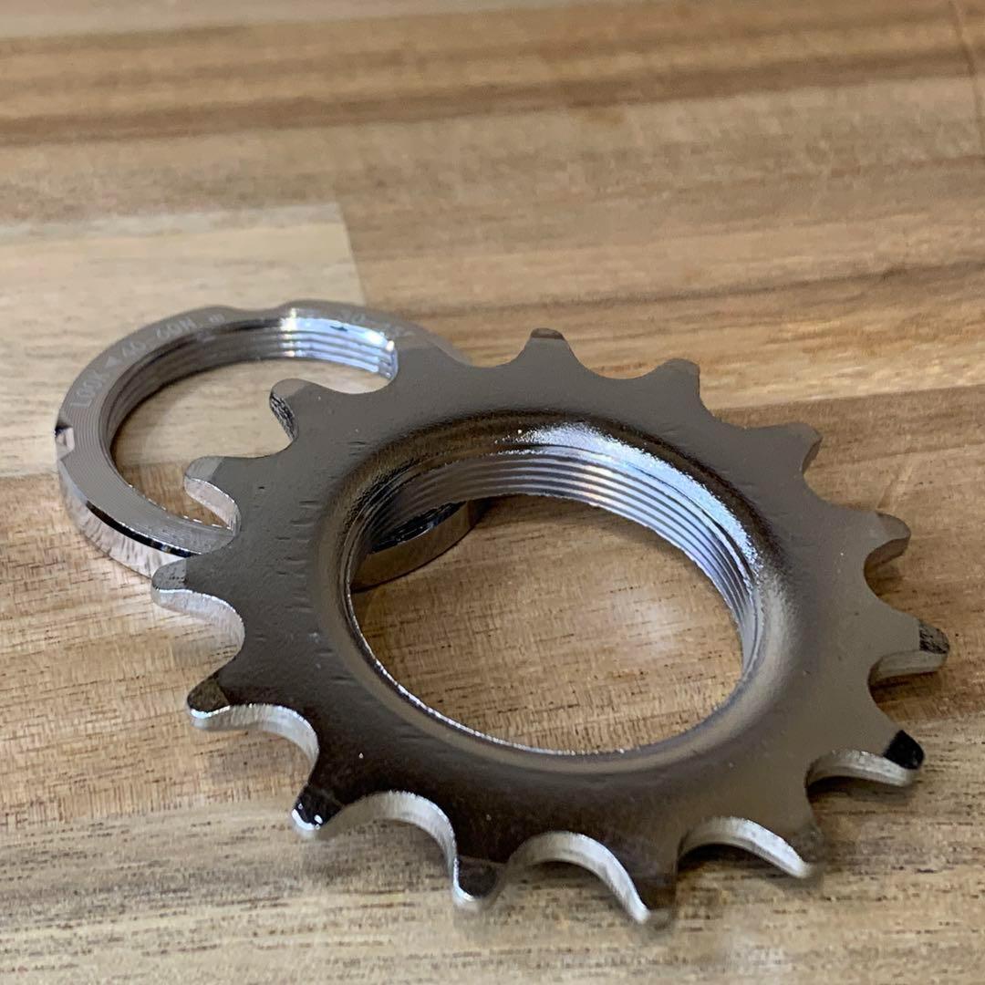 【新品】ピスト 固定ギア 厚歯 15T 固定コグ ロックリング スチール製拍卖