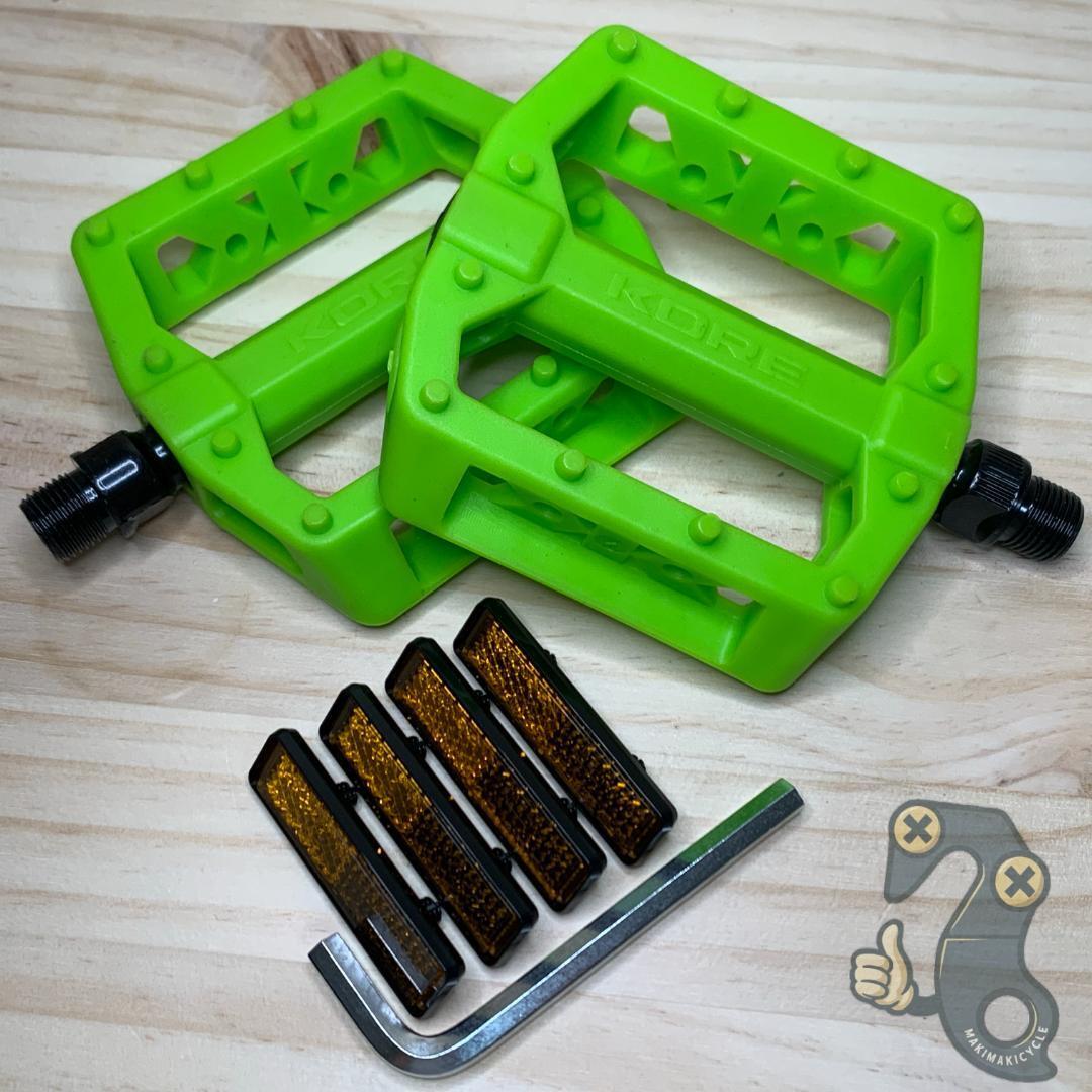 【新品】KORE K916 軽量 ナイロンペダル グリーン クロスバイク MTB拍卖