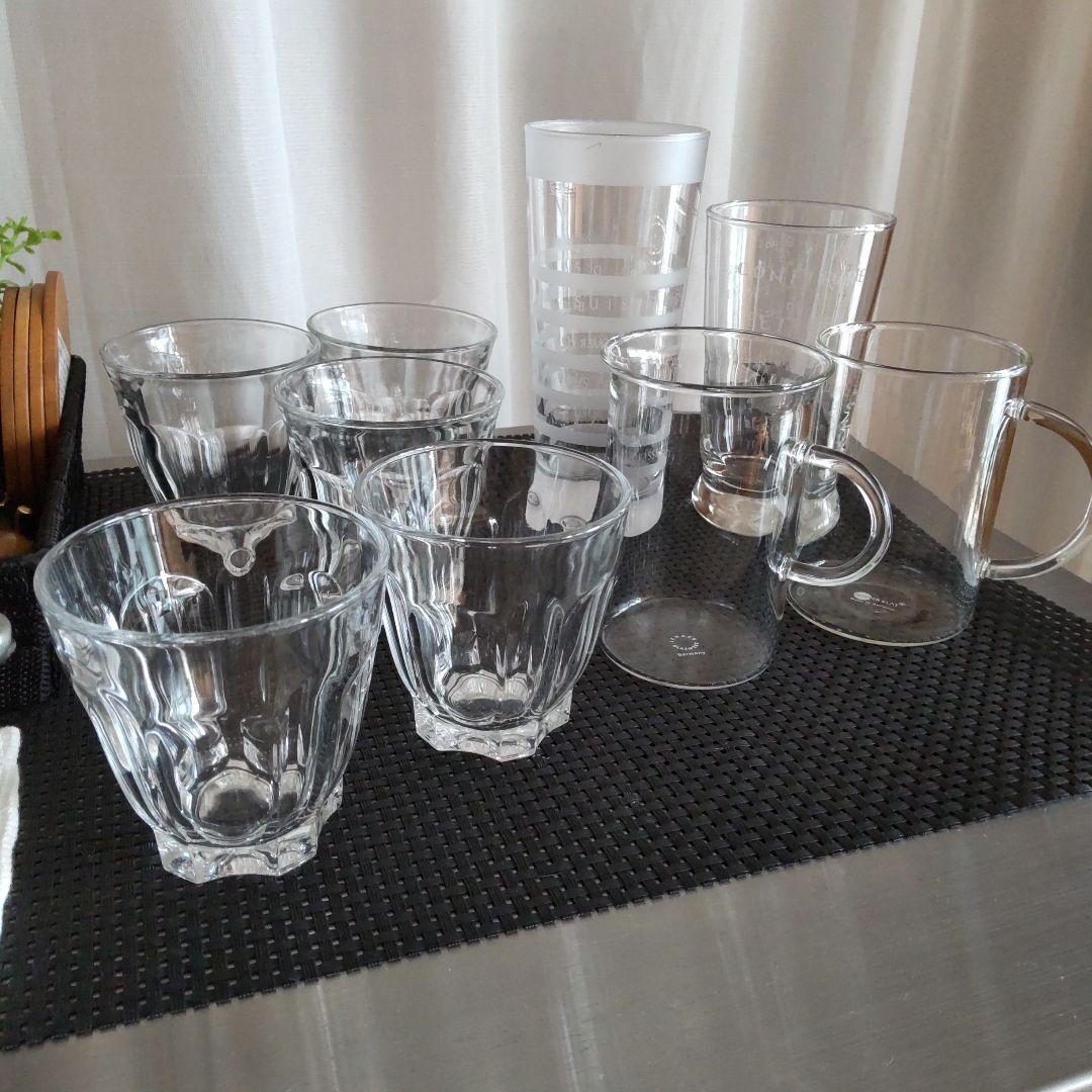 〇おうちカフェmade in France ガラス コップ タンブラー まとめて拍卖