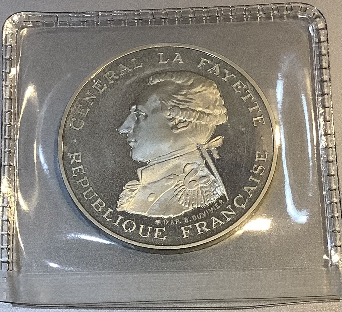 フランス 1987年 ラファイエット将軍生誕200年記念銀貨 プルーフ拍卖