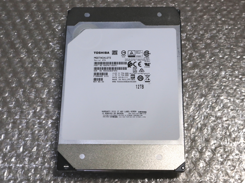 ■ 12TB 東芝 エンタープライズ CMR ヘリウムモデル TOSHIBA MG07ACA12TE SATA 6Gbps (1)拍卖