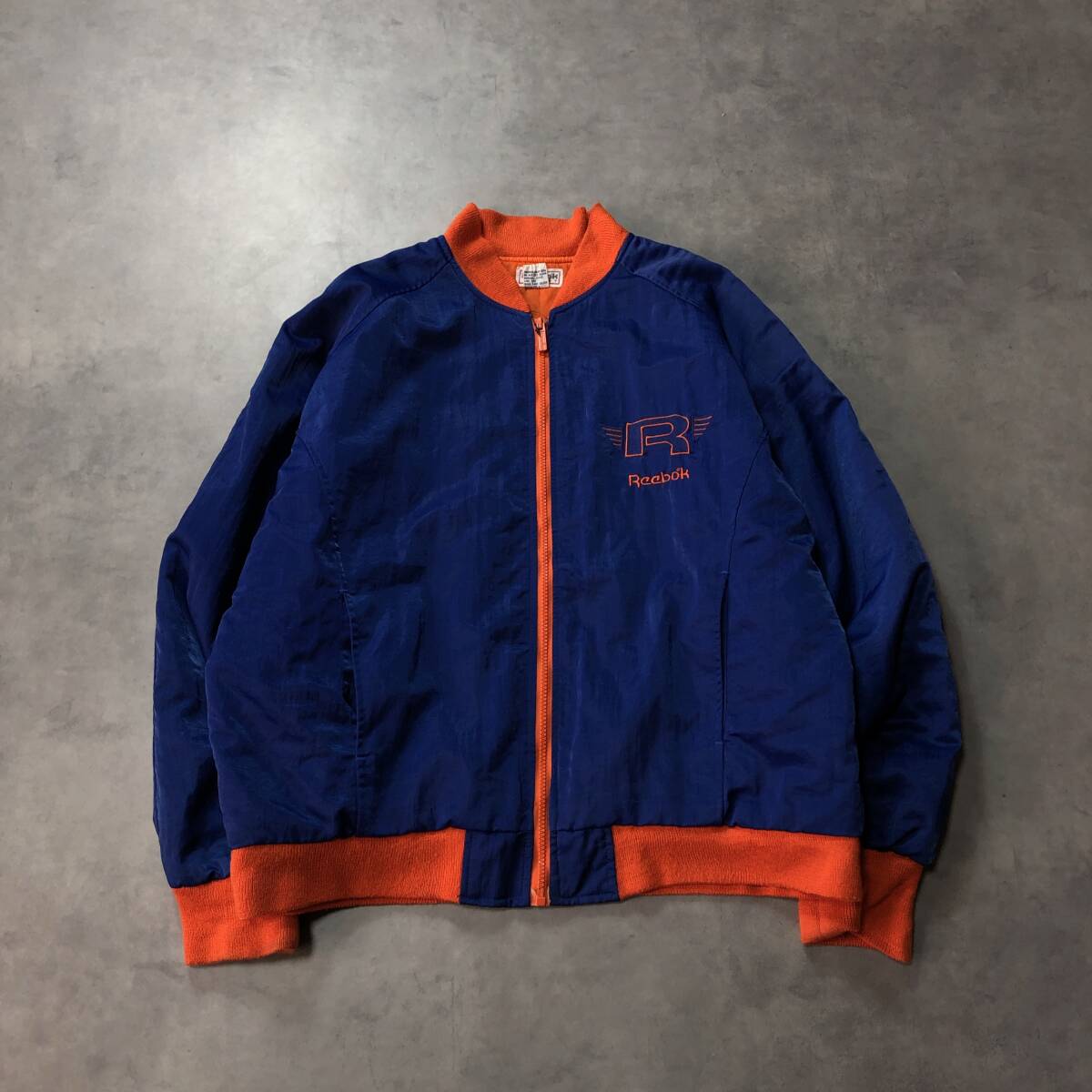 GQ3647◇Reebok SPORT : 80's-90's 中綿ブルゾン◇M◇青/オレンジ系 台湾製 リーボック ジャケット拍卖