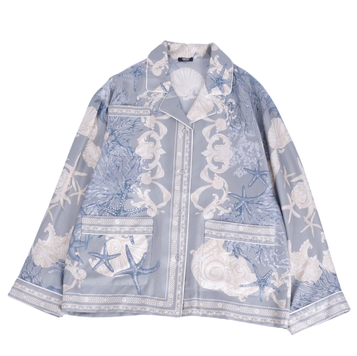 極美品 ヴェルサーチ VERSACE シャツ パジャマ シャツジャケット バロッコ ロングスリーブ 長袖 シルク レディース38(M) ce08db-rm08e33128拍卖