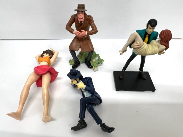 【丸-2125】◆カプセルトイ ルパン三世 フィギュア いろいろ 4点セット◆ルパン/峰不二子/次元他◆※フィギュア組立済み 現状品◆KT拍卖