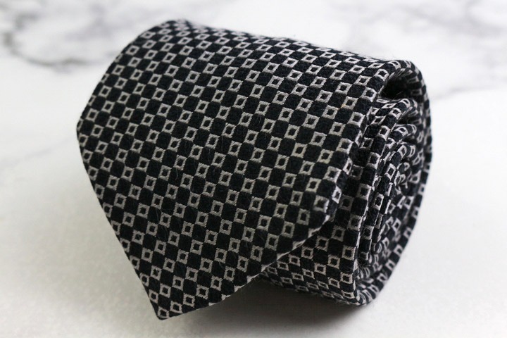 バーニーズニューヨーク ブランド ネクタイ シルク 小紋柄 チェック柄 PO メンズ ブラック BARNEYS NEWYORK拍卖