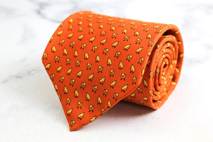 ブルックスブラザーズ ブランド ネクタイ シルク 動物柄 小紋柄 総柄 PO メンズ オレンジ Brooks Brothers拍卖