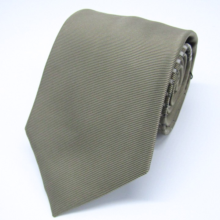 キミジマ ブランド ネクタイ ボーダー柄 シルク 日本製 未使用タグ付 PO メンズ カーキ KIMIJIMA PARIS TOKYO拍卖