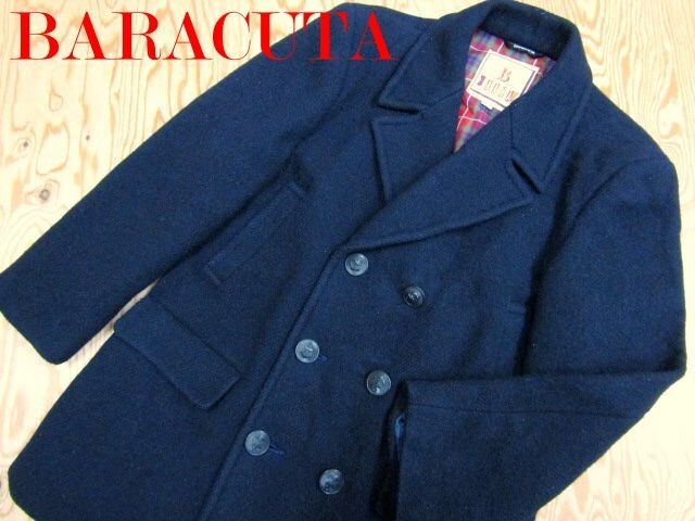 ★バラクータ BARACUTA★メンズ 碇刻印ボタン メルトンピーコート ネイビー★R70921073A拍卖