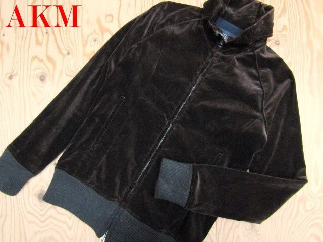 ★エイケイエム AKM★メンズ ベルベットジップジャケット ブラウン★R70921060A拍卖