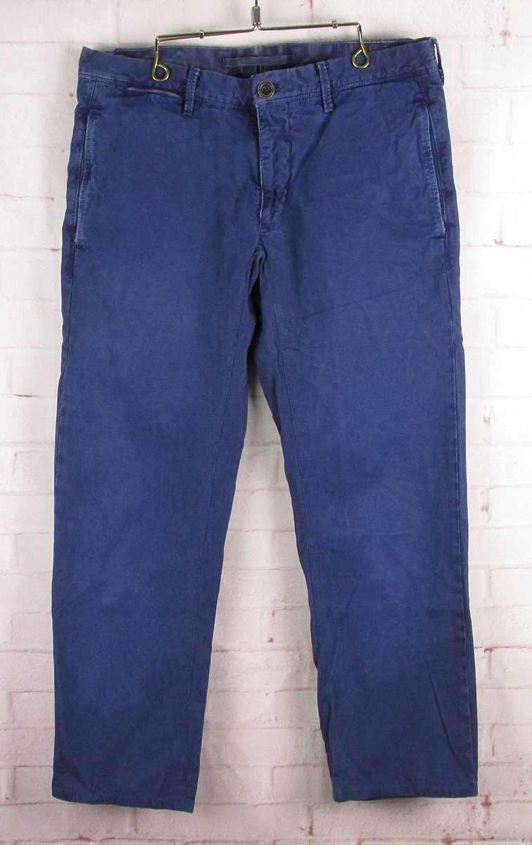 LYP21863 INCOTEX インコテックス チノパンツ ビンテージ加工 ブルー系 W33拍卖