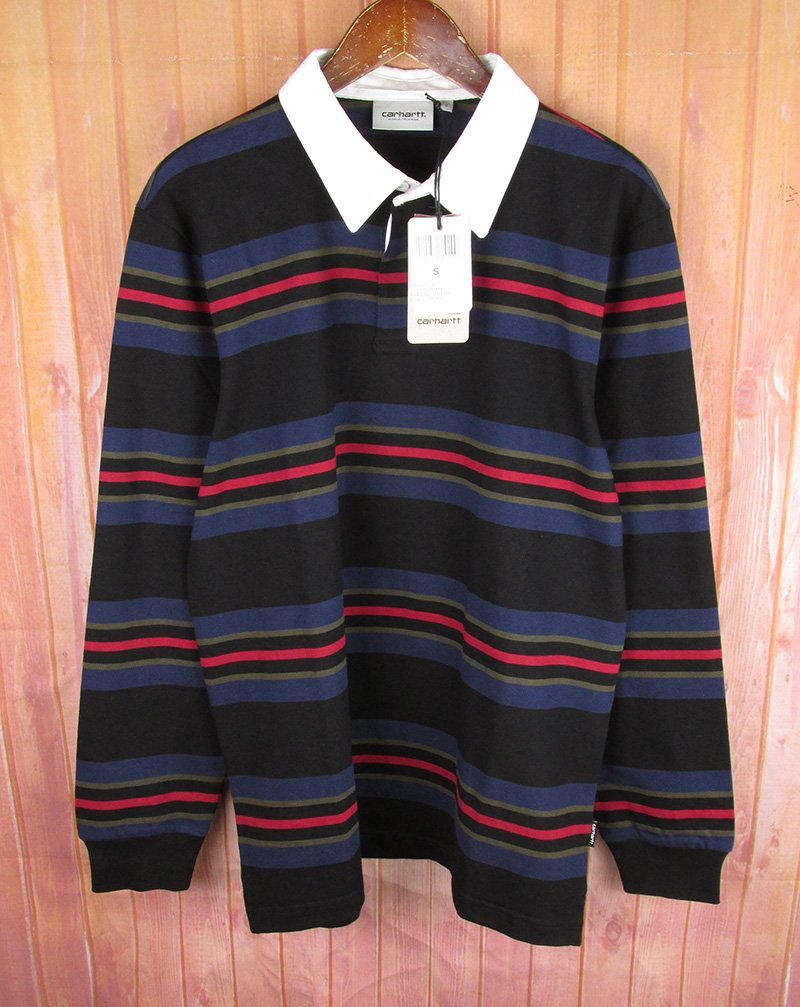 LAT9146 Carhartt カーハート ロングスリーブ オレゴン ラグビーシャツ I032214 ブラック S 未使用拍卖